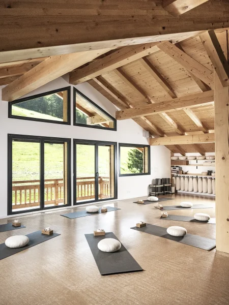 Studio du chalet Zenspace en mode cours de Yoga
